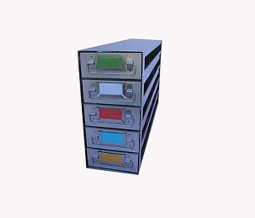 Stainless Steel Sliding Drawer Freezer Rack Holding 20 - 2 Cryostorage Boxes