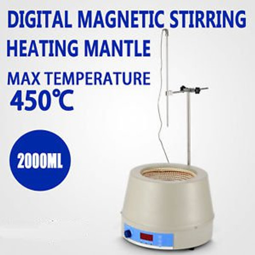 2000Ml Electric Digital Lcd Magnetic Stirring Heating Mantle 450 Continuous