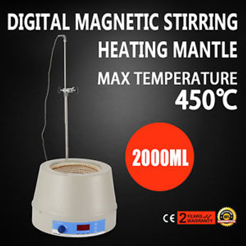 2000Ml Electric Digital Lcd Magnetic Stirring Heating Mantle Adjustable Stepless