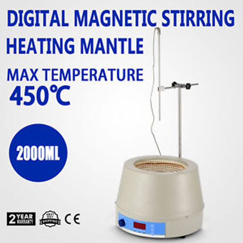 2000Ml Electric Digital Lcd Magnetic Stirring Heating Mantle Nickel-Chrome