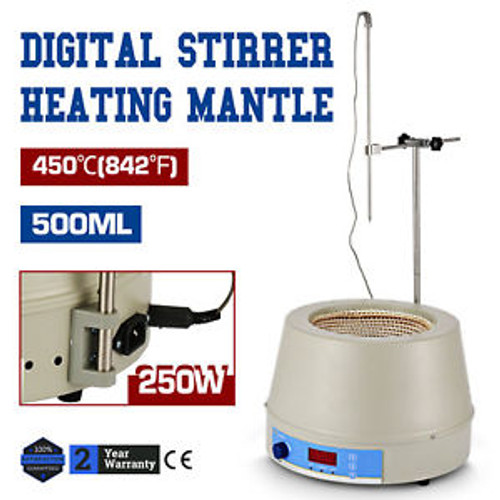 500Ml Electric Digital Lcd Magnetic Stirring Heating Mantle 110V 0-1400Rpm