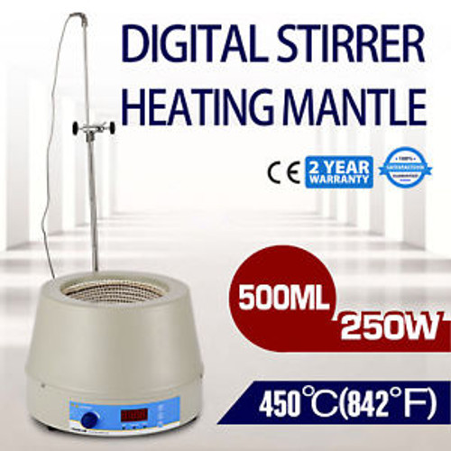 500Ml Electric Digital Lcd Magnetic Stirring Heating Mantle Holder 450