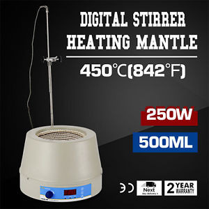 500Ml Electric Digital Lcd Magnetic Stirring Heating Mantle Fast Warm 250W
