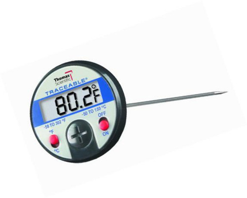 plastic and stainless steel traceable dial thermometer with jumbo lcd display