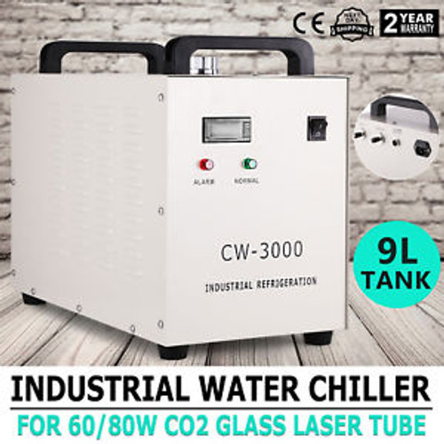 Cw3000 Thermolysis Industrial Water Chiller 9L For 60/80W Co2 Glass Tube