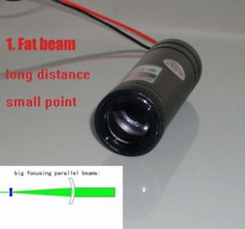 Fat beam 200mw 532nm green laser module with focal glass lens Parallel beam TTL