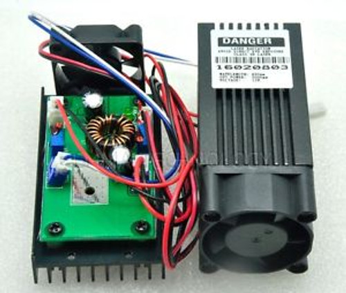 Focusable 445Nm 450Nm 2W 2000Mw Blue Laser Dot Module 12V W/ Driver Ttl & Fan