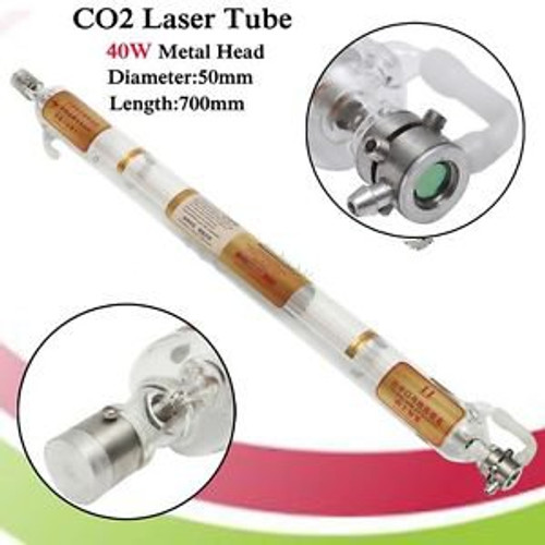 40W Co2 Laser Tube Metal Head Glass Pipe 700Mm For Cutting Engraving Machine