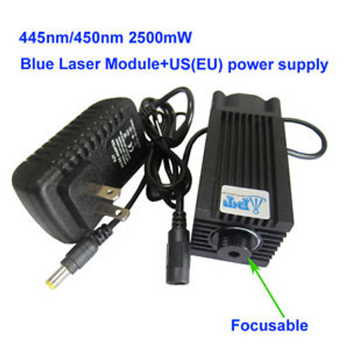 2500Mw 445Nm 450Nm Blue Purple Laser Module Focusing Cnc Engraver+ Power Supply