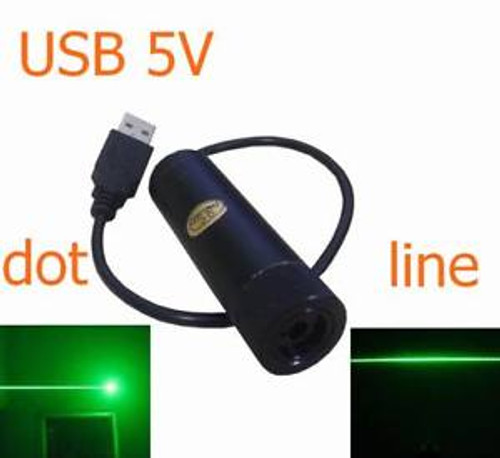 515Nm 520Nm 1W 1000Mw Green Laser Module Usb Socket 5V Input Dot + Line Beam