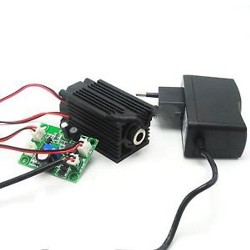 405nm 200mw 12V Bule/Violet Focus Dot Laser Diode Module Driver TTL +AC Adapter