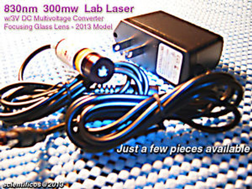 POWERFUL Focusing 830nm 300mw Lab Laser w/3V A/C 120/220v Meter Tested/Certified