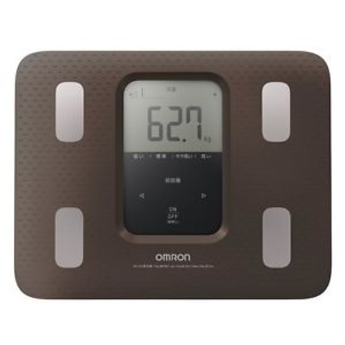 New Omron Weight Scale Body Composition Meter Karada Scan 220 Brown Hbf-220-Bw