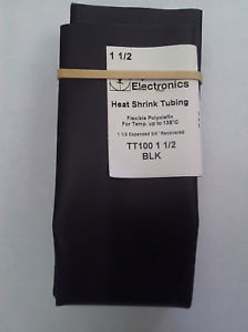 4 Feet 1-1/2 Black Heat Shrink Tubing High Grade