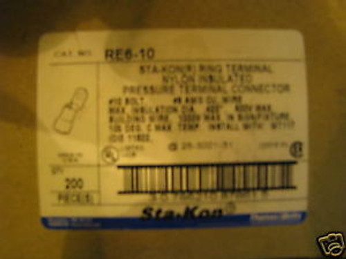 Box Of 160 T & B Sta-Kon Re6-10 Ring Terminal