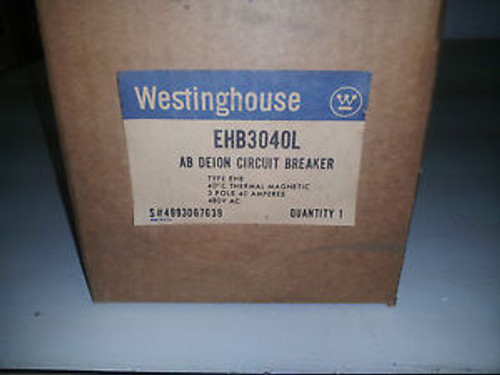 Westinghouse Ehb3040 New In Box 3P 480V 40A Breaker #B15