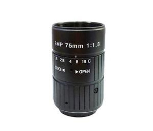 HD 8MP 75mm CCTV CS C mount Lens Manual Iris Focus F1.8 Aperture Camera Lens