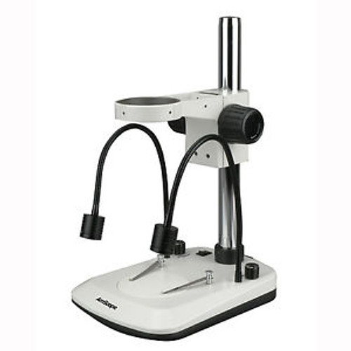 Amscope Stereo Microscope Table Stand W Built In Dual Gooseneck Illuminator & Fo