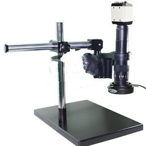 180X Hd Industry Usb Av Microscope Camera C-Mount Lens Dual-Arm Stand Pcb Repair