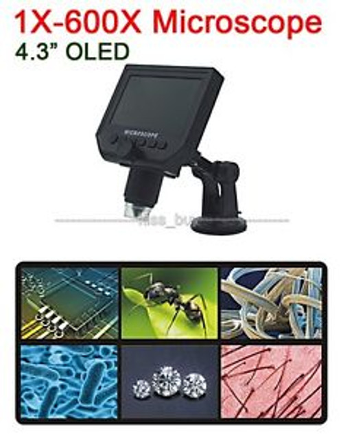 1X to 600X continuous zoomi oled LCD display Digital Microscope Video Camera