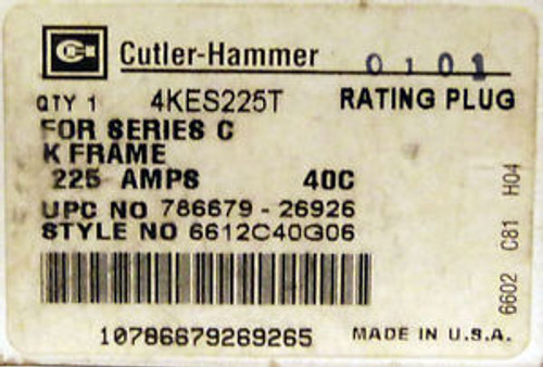 New Cutler Hammer 4Kes225T 225A Circuit Breaker Rating Plug