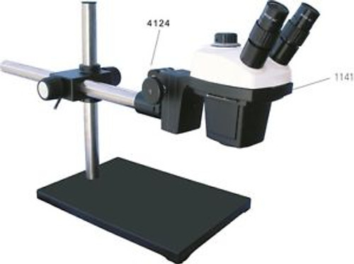 Xtz4  Stereo Zoom Binocular Microscope On Boom Stand With Universal Arm