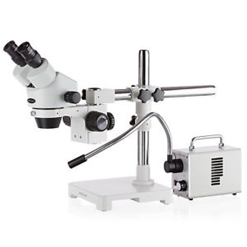 Amscope 7X-45X Binocular Stereo Microscope With Led Illuminator And Single Fiber