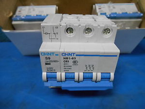 Chint Nb1-63 C63 /S9 3 Pole Circuit Breaker 400V 6000A Box Of 3 -