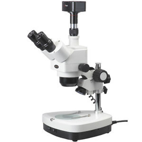 Amscope 5X-80X Stereo Zoom Microscope Dual Halogen With 10Mp Digital Camera