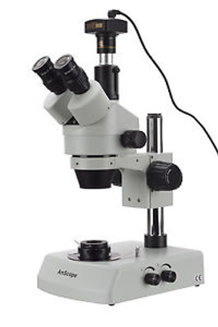 3.5X-45X Jewelry Gem Stereo Microscope + Dual Halogen + 14Mp Camera