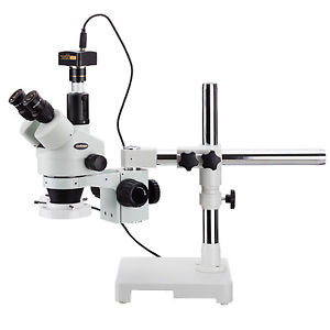 Amscope 3.5X-45X Trinocular Stereo Zoom Microscope + Fluorescent Ring Light + 14