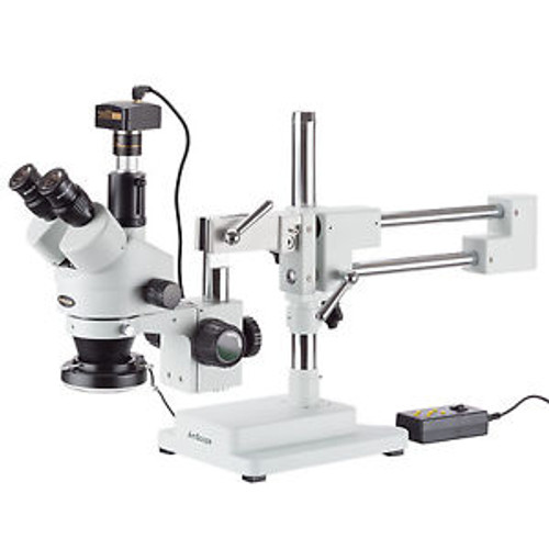 3.5X-180X Trinocular Stereo Microscope With 4-Zone 144-Led Ring Light + 5Mp Came