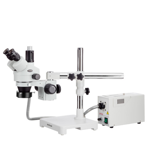 Amscope 3.5X-180X Trinocular Stereo Zoom Microscope + Fiber Optic Ring Light