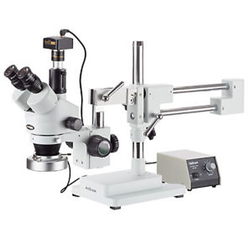 Amscope 3.5X-90X Boom Stand Stereo Microscope + 80-Led + 5Mp Camera