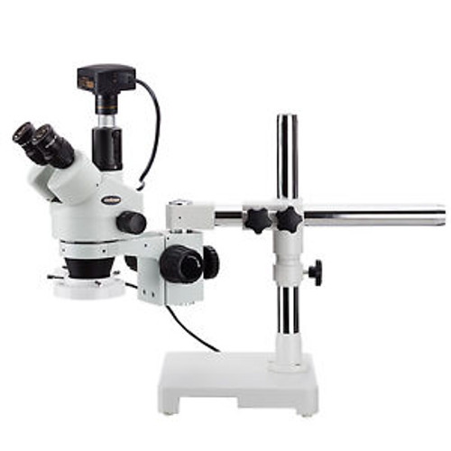 Amscope 3.5X-45X Trinocular Stereo Zoom Microscope + Fluorescent Ring Light + 18