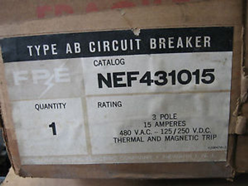 Federal Pacific Circuit Breaker Nef431015 (New)