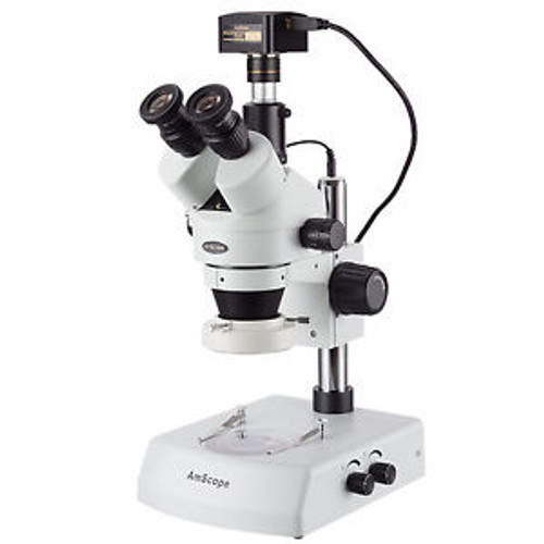 Amscope Led Trinocular Zoom Stereo Microscope 3.5X-180X + 18Mp Usb3 Camera