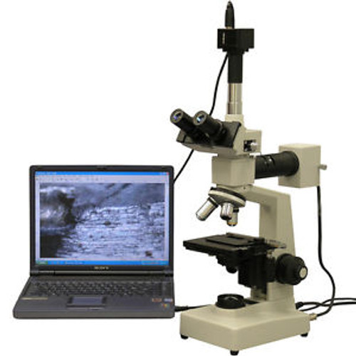 Amscope 40X-1000X Two Light Metallurgical Microscope + 3Mp Camera