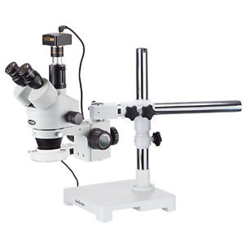 Amscope 3.5X-90X Trinocular Boom Stereo Microscope + Led + 18Mp Camera