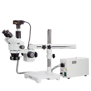 7X-90X Trinocular Stereo Zoom Microscope + Fiber Optic Ringlight + 3Mp Usb3.0 Ca
