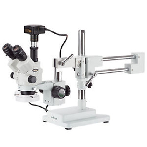 3.5X-180X Simul-Focal Stereo Boom Stand Microscope + Fluorescent Light + 16Mp Us