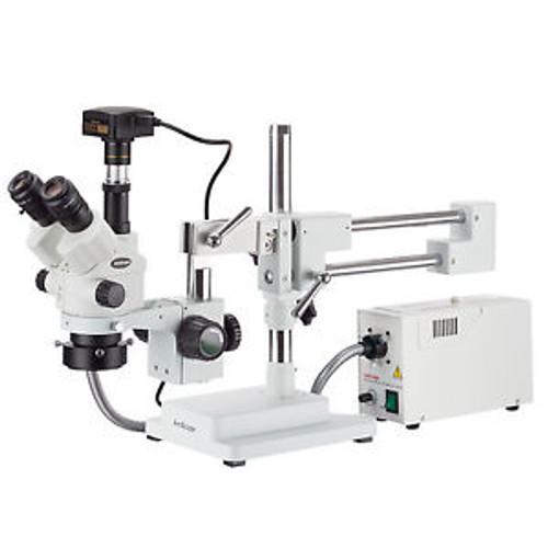 7X-45X Simul-Focal Stereo Zoom Microscope + Fiber Optic Ring Light + 5Mp Usb3 Ca