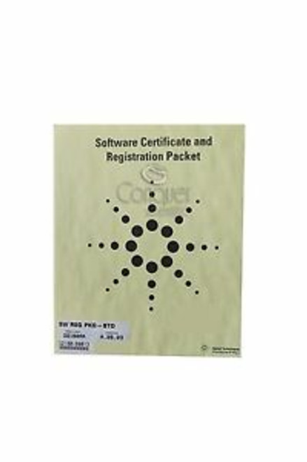 Agilent G2180 Dad Software Certificate And Registration Packet