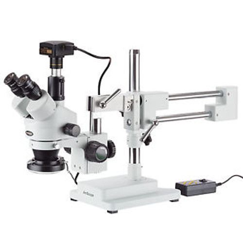 7X-90X Simul-Focal Stereo Zoom Microscope + Boom Stand + Ring Light + 18Mp Usb3