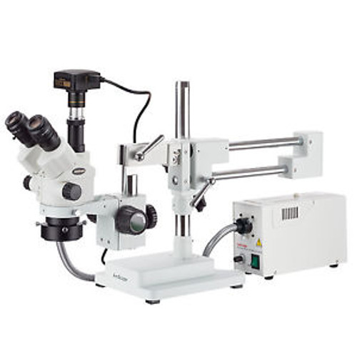 3.5X-45X Simul-Focal Stereo Zoom Microscope + Fiber Optic Ring Light + 3Mp Usb3