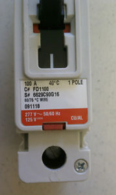 Cutler Hammer Fd1100 100 Amp 1 Pole Thermal Molded Case Circuit Breaker