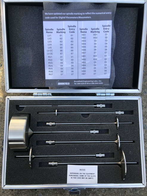 Brookfield Viscometer Ssr Ha Hb Rv Complete Spindle Set