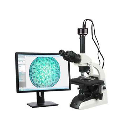 Amscope 40X-1500X Infinity Plan Trinocular Biological Microscope + Hd Camera