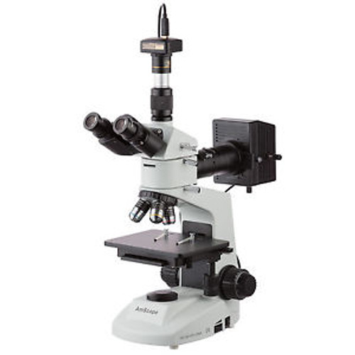 Amscope 50X-500X Metallurgical Microscope W Polarizing Features + 14Mp Camera