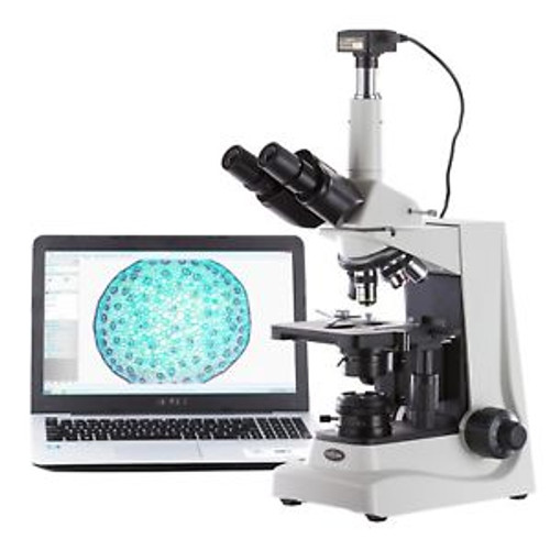 Amscope 40X-1600X Professional Biological Kohler Compound Microscope + 5Mp Camer